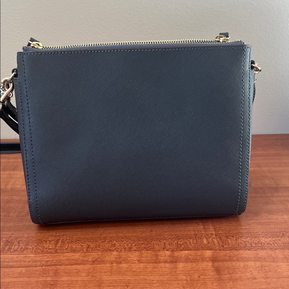 Lo & Sons Pearl Convertible Crossbody Saffiano Leather Shoulder Bag Dark Grey - Picture 8 of 13